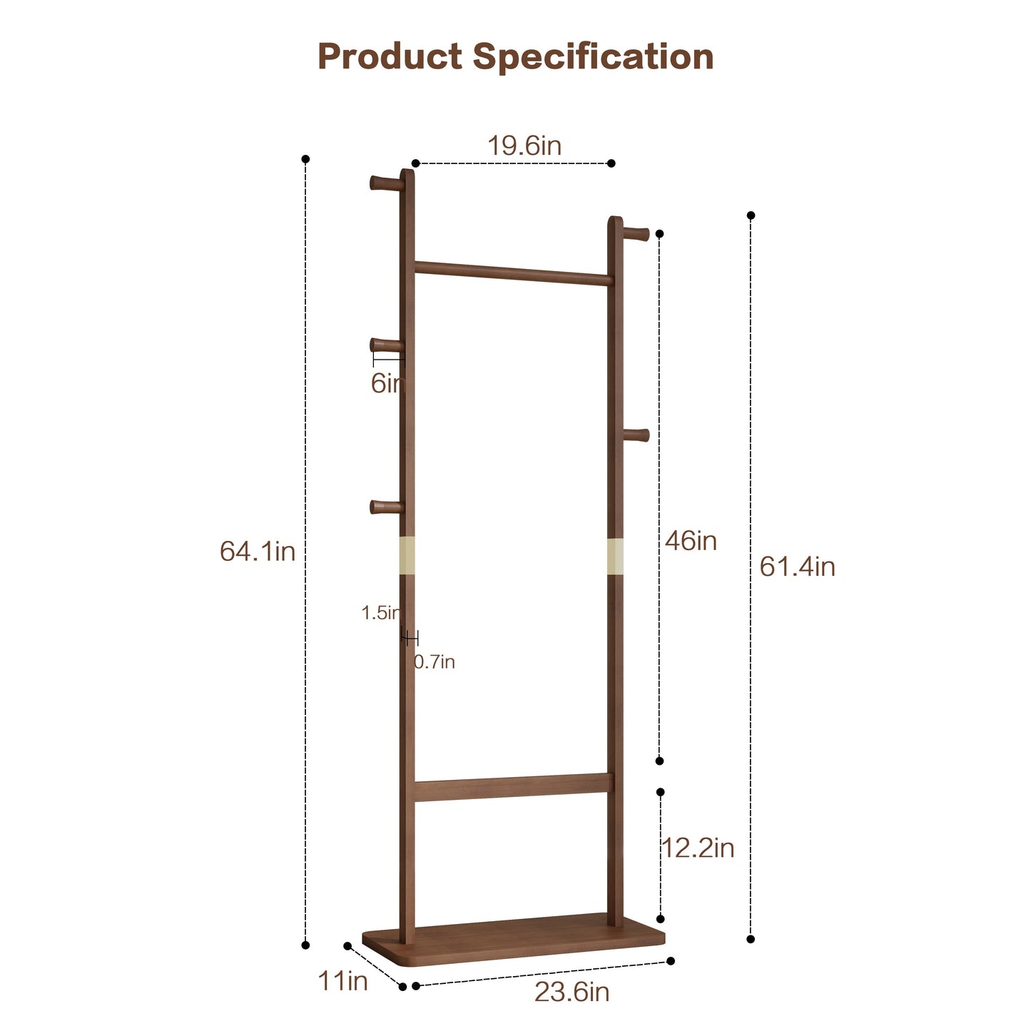 Modern Coat Rack Modern Multi-Functional Wooden Coat Rack with 5 Hangers | Umbrella Holder & Shoe Shelf - Freestanding Entryway Organizer for Clothes, Bags, and Accessories, Minimalist Home Decor, Natural Wood Finish