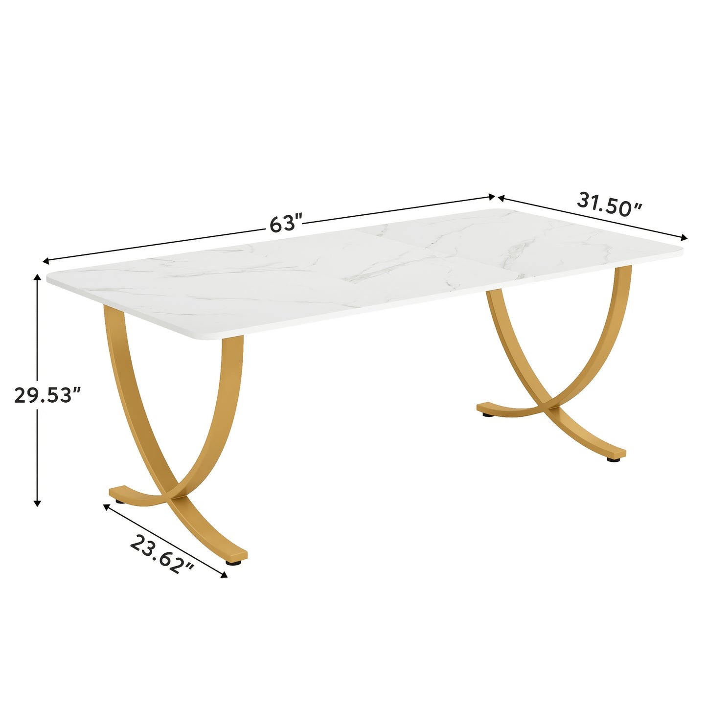 Computer Desk Office Desk, 63 Inch Gaming Desk, Modern PC Desk Work Table for Home Office