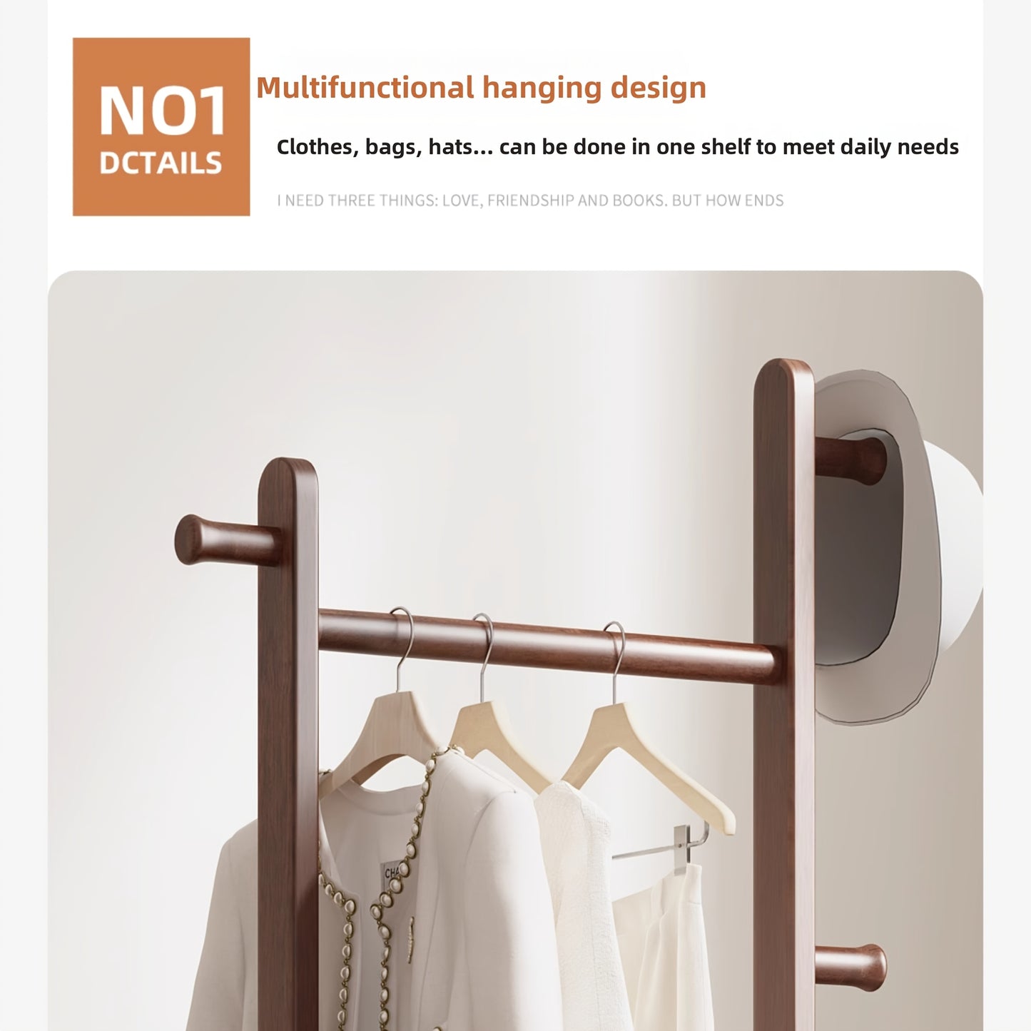 Modern Coat Rack Modern Multi-Functional Wooden Coat Rack with 5 Hangers | Umbrella Holder & Shoe Shelf - Freestanding Entryway Organizer for Clothes, Bags, and Accessories, Minimalist Home Decor, Natural Wood Finish