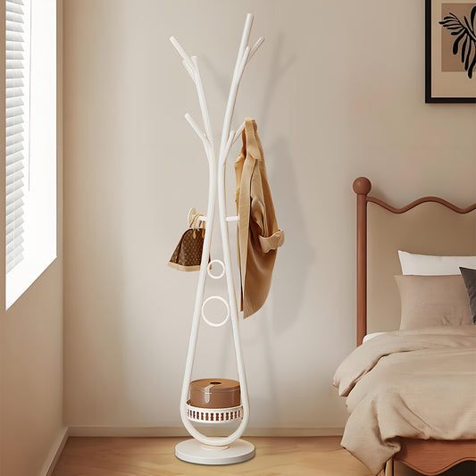Coat Rack, Freestanding Coat Rack with 10 Hooks Size Tree Coat Racks for Bedroom, Hallway, Entrance, Office, for Hats, Coats, Scarves, Handbags (White)