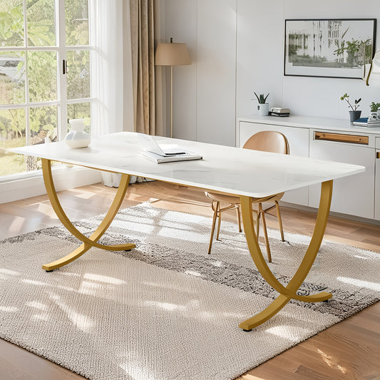 Computer Desk Office Desk, 63 Inch Gaming Desk, Modern PC Desk Work Table for Home Office