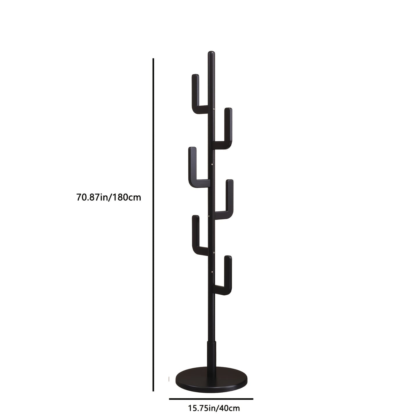 Kaslandi Space Entryway Furniture Coat Rack, Solid Wood Floor Standing Clothes Rack, Bedroom Home Garment Rack with Six Hooks, Multi-Style & Multi-Functional Hanging Coat Rack.