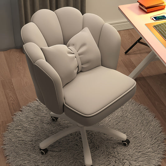 XUEGW Modern Fabric Office Chair with Memory Foam Seat & Adjustable Swivel Wheels - Ergonomic Solid Back Task Chair for Home Office, Vanity, Small Spaces - Black, Ergonomic Office Chair | Stylish Fabric Chair | Adjustable Swivel Chair