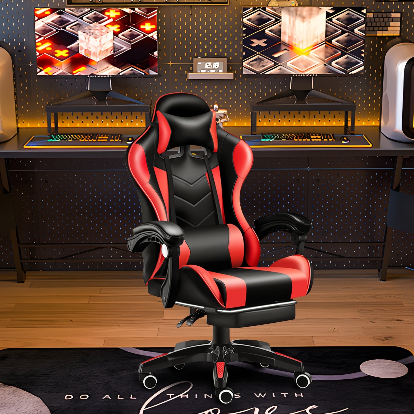 Ergonomic Gaming Chair Ergonomic Gaming Chair for Adults & Teens | High Back Racing Style PC Office Chair with Lumbar Support, Swivel Mesh Computer Desk Chair for Home