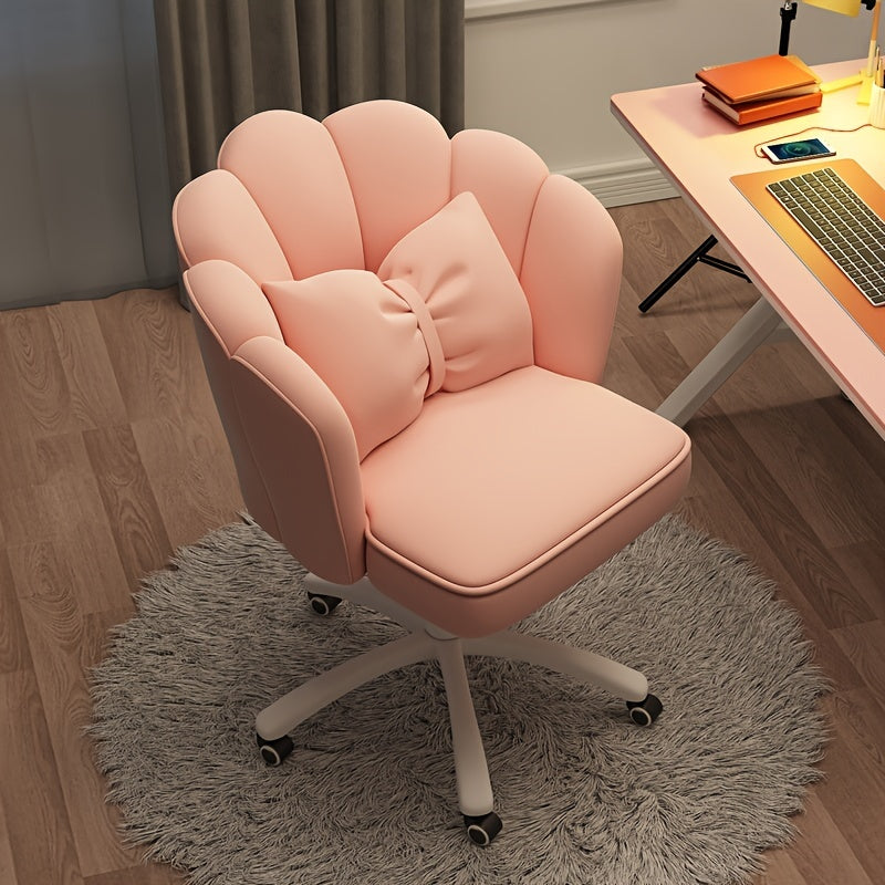 XUEGW Modern Fabric Office Chair with Memory Foam Seat & Adjustable Swivel Wheels - Ergonomic Solid Back Task Chair for Home Office, Vanity, Small Spaces - Black, Ergonomic Office Chair | Stylish Fabric Chair | Adjustable Swivel Chair