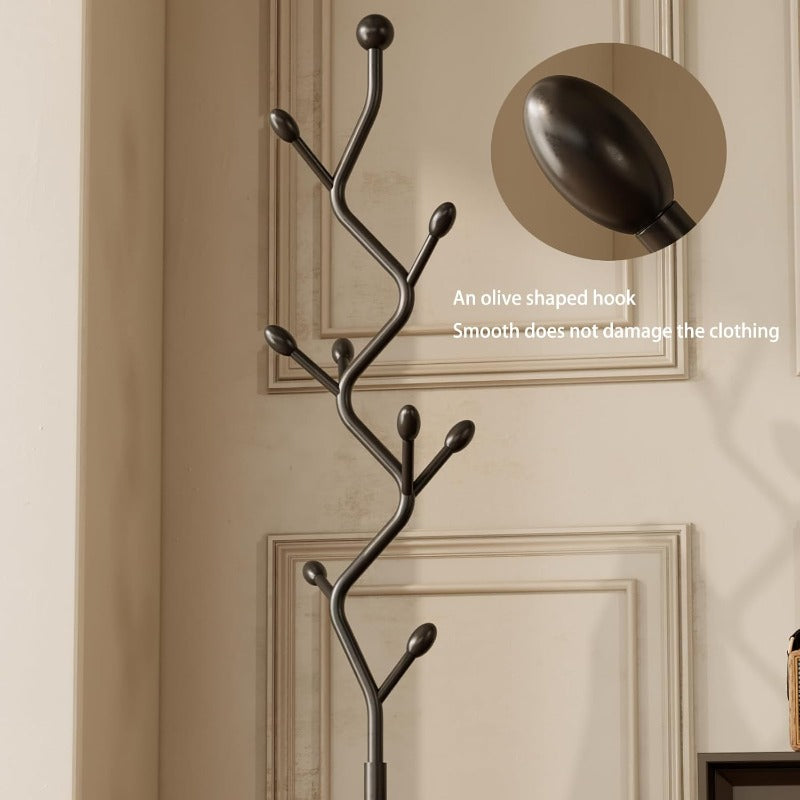 Treeshaped coat rack standMetal coat tree with 8 Hooks and sturdy cast iron base Heavy Duty coat rack freestanding coat hanger stand for Clothes Hats Scarfs Purses black