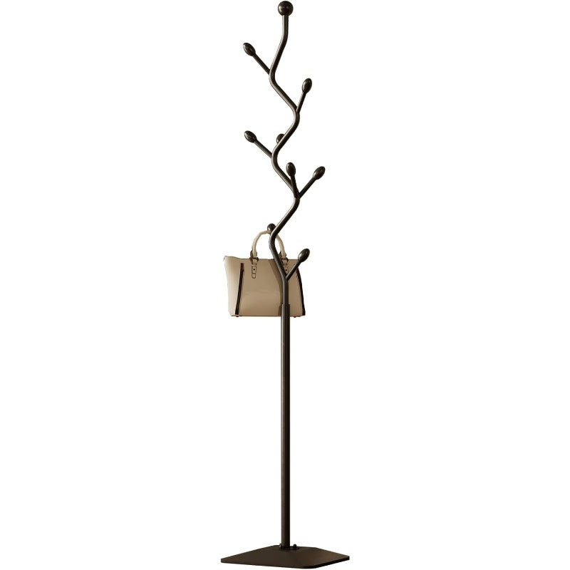 Treeshaped coat rack standMetal coat tree with 8 Hooks and sturdy cast iron base Heavy Duty coat rack freestanding coat hanger stand for Clothes Hats Scarfs Purses black