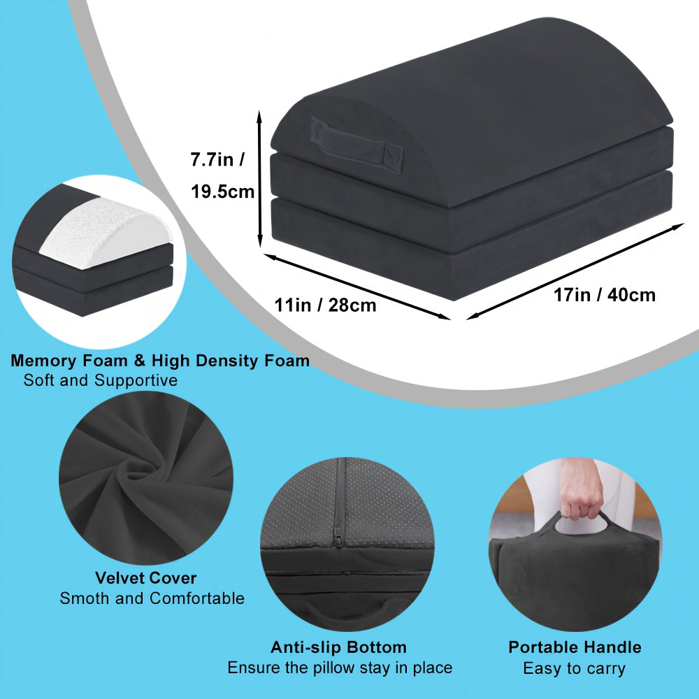 Foot Rest For Under Desk With Adjust Heights- Memory Foam Foot Stool - Back, Lumbar, And Knee Relax - Perfect For Office, Home, Working And Gaming Use