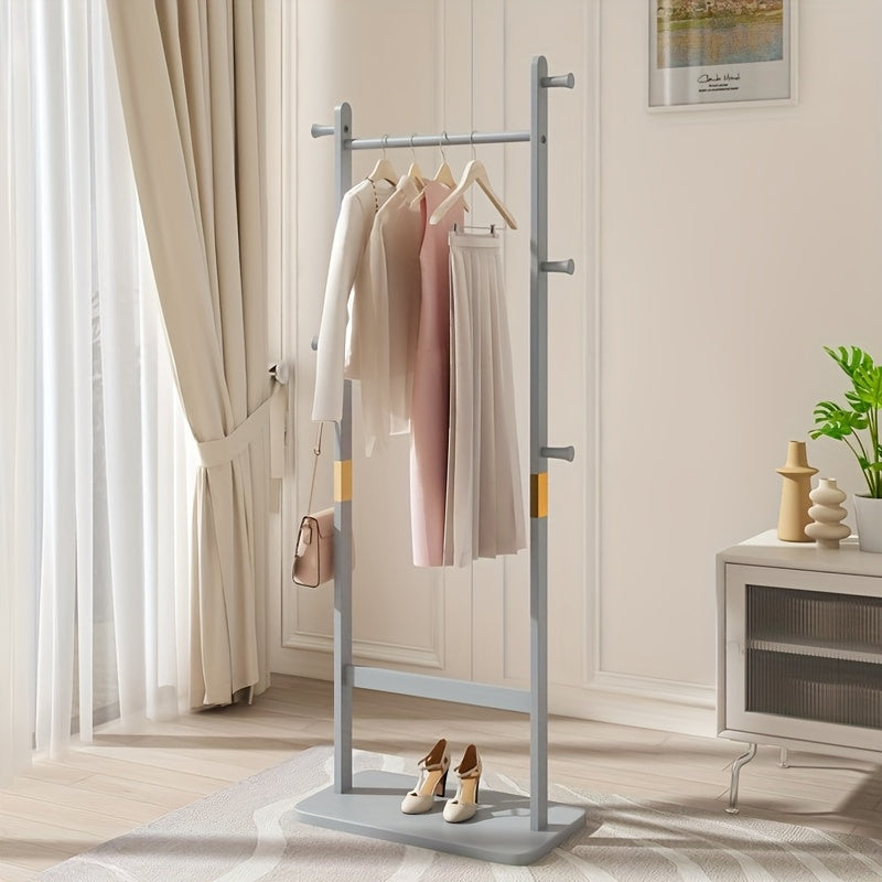 Modern Coat Rack Modern Multi-Functional Wooden Coat Rack with 5 Hangers | Umbrella Holder & Shoe Shelf - Freestanding Entryway Organizer for Clothes, Bags, and Accessories, Minimalist Home Decor, Natural Wood Finish