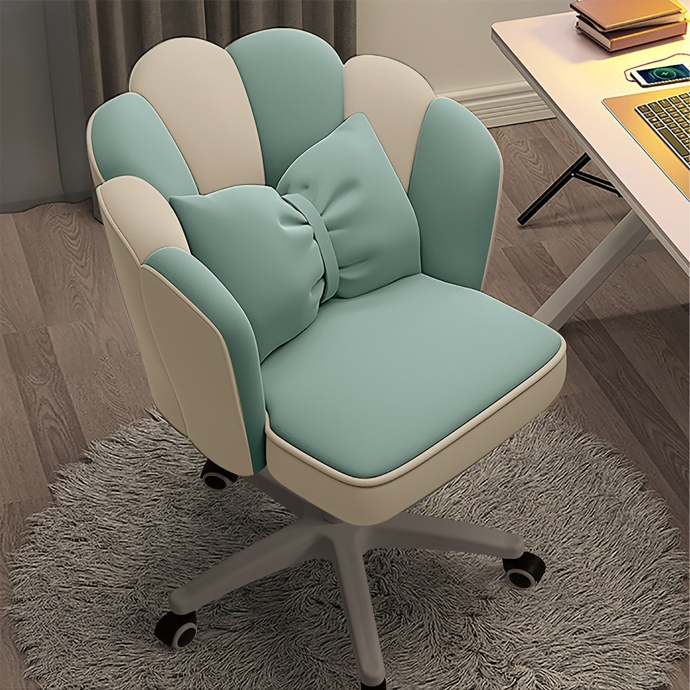 XUEGW Modern Fabric Office Chair with Memory Foam Seat & Adjustable Swivel Wheels - Ergonomic Solid Back Task Chair for Home Office, Vanity, Small Spaces - Black, Ergonomic Office Chair | Stylish Fabric Chair | Adjustable Swivel Chair