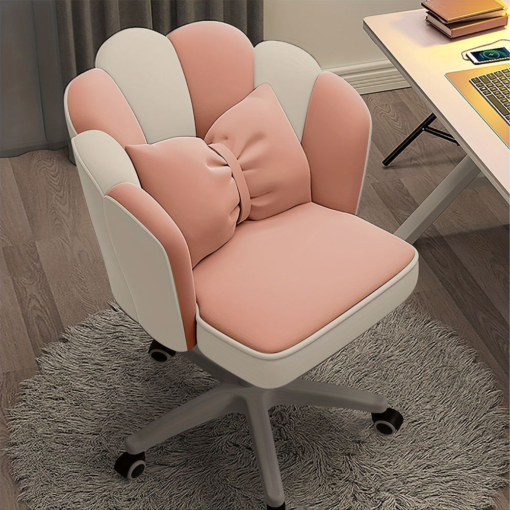 XUEGW Modern Fabric Office Chair with Memory Foam Seat & Adjustable Swivel Wheels - Ergonomic Solid Back Task Chair for Home Office, Vanity, Small Spaces - Black, Ergonomic Office Chair | Stylish Fabric Chair | Adjustable Swivel Chair